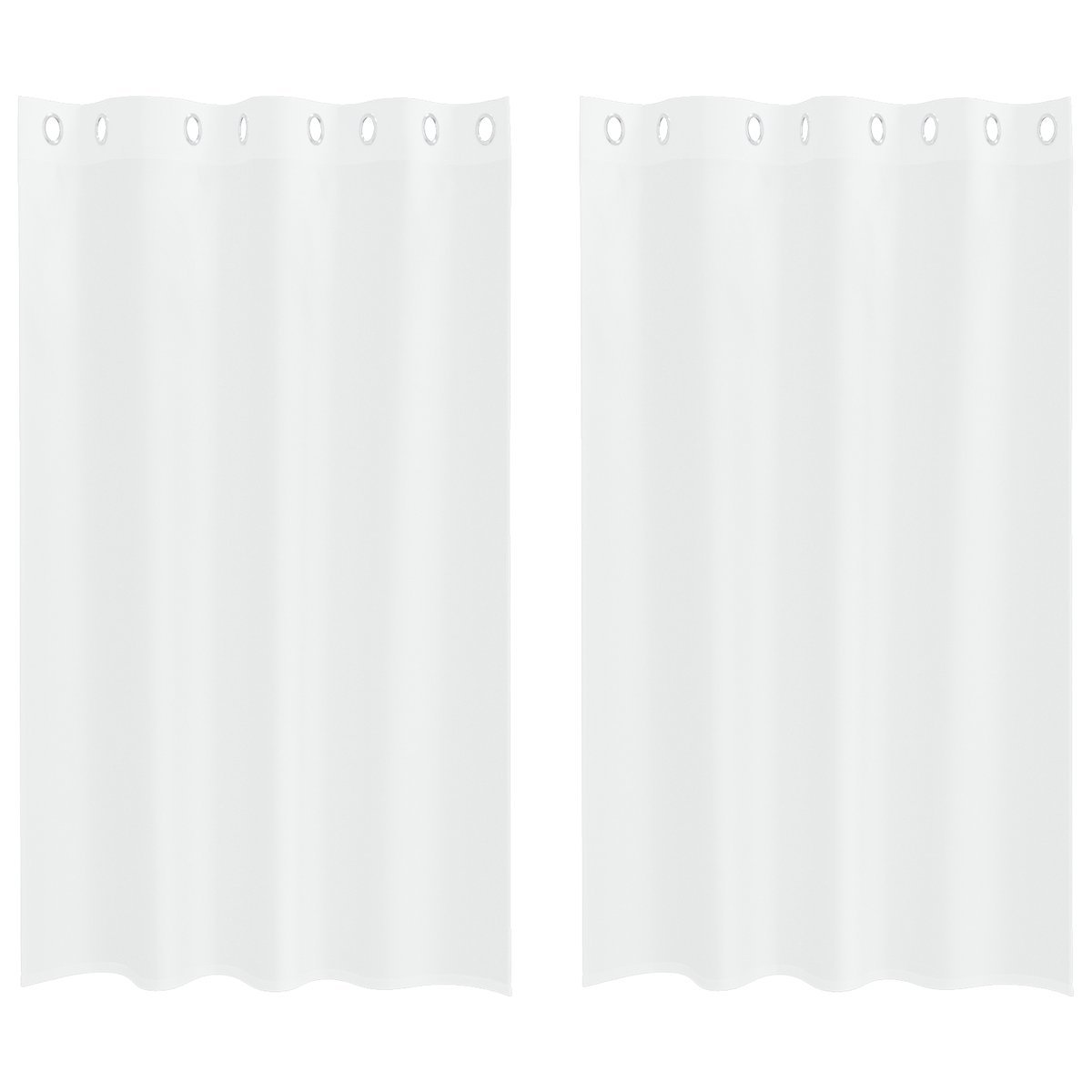 vidaXL Zasłony z zasłonami 2 pcs Biały 140 x 175 cm Poliester