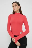 Bluzki damskie - Fila longsleeve damski kolor pomarańczowy z półgolfem - miniaturka - grafika 1