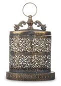 Świeczniki - Lampion Antyczny Złoty Metal 34x22x14 cm - miniaturka - grafika 1
