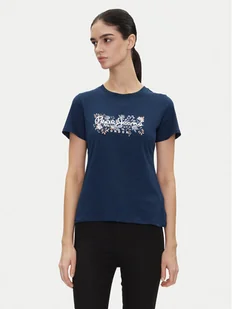 Pepe Jeans T-Shirt Rosalind PL506034 Granatowy Regular Fit - Koszulki i topy damskie - miniaturka - grafika 1