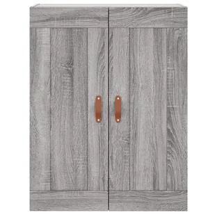 Witrynka szary dąb sonoma 69,5x34x180cm materiał drewnopochodny Lumarko! - Witryny - miniaturka - grafika 7