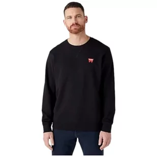 Wrangler Męska bluza Sign Off Crew, Real Black, M - Bluzy męskie - miniaturka - grafika 1