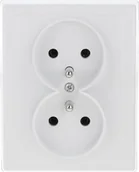 Gniazdka elektryczne - Timex JOWISZ Gniazdo podwójne z/u natynkowe białe GNt-6 Jw - miniaturka - grafika 1
