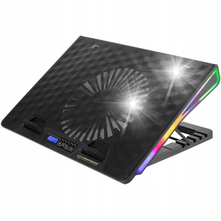 PODKŁADKA PODSTAWKA CHŁODZACA DO POD LAPTOPA REGULACJA WYSOKOŚCI LED
