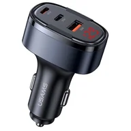 Ładowarki samochodowe - Ładowarka samochodowa USAMS C42 100W Fast Charge Czarny - miniaturka - grafika 1