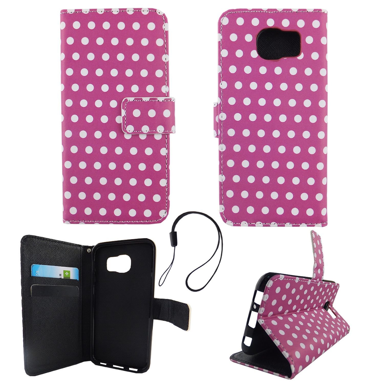 Etui na telefon komórkowy Etui na telefon komórkowy Samsung Galaxy S6 Polka Dot Purple White