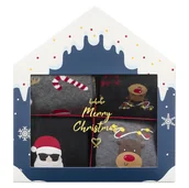 Majtki męskie - Zestaw męski prezentowy Soxo | 2x Skarpetki świąteczne | 2x bokserki świąteczne | prezent na Mikołajki | dla Niego | Zabawny komplet-M - miniaturka - grafika 1