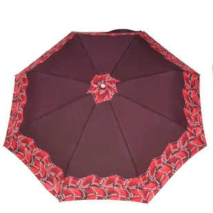 Parasol Damski pełny automat Zawijańce na bordowym Wiatroodporny - Parasole Parasol Damski pełny automat Zawijańce na bordowym Wiatroodporny - Parasole - miniaturka - grafika 1