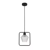 Lampy sufitowe - Lampa wisząca z czarną obręczą i kloszem 31-26842 z serii NIKO - miniaturka - grafika 1