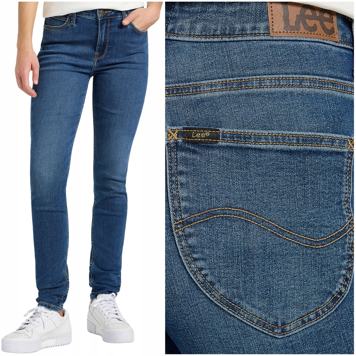 Lee Scarlett High Superior wysokie damskie spodnie jeansowe rurki W29 L33