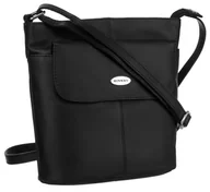 Torebki damskie - Klasyczna mała listonoszka damska na ramię crossbody ze skóry naturalnej Rovicky, czarny - miniaturka - grafika 1