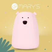 Wyposażenie pokoiku dziecięcego - Lampka nocna Led RGB+WW + Rc miś duży różowy - miniaturka - grafika 1