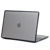 Torby na laptopy - Hard Case TPU+PC etui obudowa MacBook Air 15 A2941 2023 (Matte Clear+Black Edge) - miniaturka - grafika 1