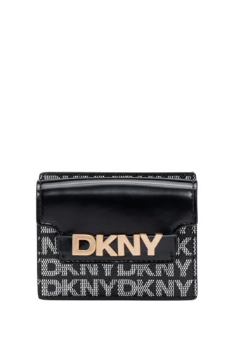 DKNY Women's Avril Cardcase Card Case, Black and Black Logo, Czarne i czarne logo, S