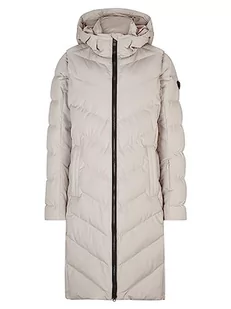 Ziener Damski płaszcz zimowy TELSE | ciepły, oddychający, wodoszczelny, długość do kolan, srebrno-beżowy, 42 - Płaszcze damskie - miniaturka - grafika 1