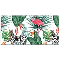Podkładki na biurko - Ochronna mata na biurko Flaming i zebra 120x60 cm, Dywanomat - miniaturka - grafika 1