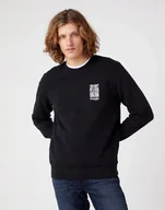 Bluzy męskie - WRANGLER GRAPHIC CREW FADED BLACK W6D8HAXV6 3XL - miniaturka - grafika 1