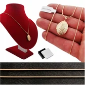 Łańcuszki - Złoty Łańcuszek + Sekretnik 18K Zestaw Na Prezent - miniaturka - grafika 1