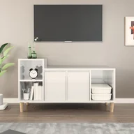 Szafki RTV - Szafka pod TV, wysoki połysk, biała, 100x35x55 cm - miniaturka - grafika 1