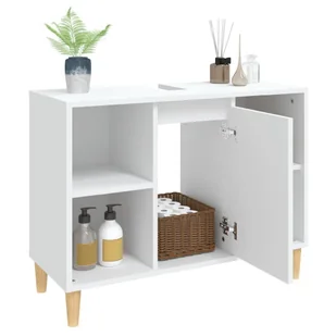 Szafka pod umywalkę, biała, 80x33x60 cm Lumarko! - Toaletki - miniaturka - grafika 6