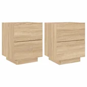 Szafy i szafki dla dzieci - ﻿Szafki nocne z LED, 2 szt., dąb sonoma, materiał drewnopochodny - miniaturka - grafika 1