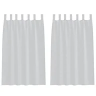 Zasłony - vidaXL Zasłony z zasłonami 2 pcs Jasny szary 140 x 175 cm Poliester - miniaturka - grafika 1