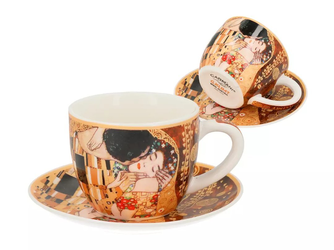 Filiżanka ze spodkiem 0,08 L Carmani - Gustav Klimt Pocałunek 33.532-8301