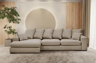 Narożniki - Sofa w kształcie L GABON narożnik z funkcją spania Riviera beżowy lewy - miniaturka - grafika 1