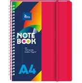 Notesy i bloczki - kołonotatnik a4/100k kratka pp czerwony - miniaturka - grafika 1