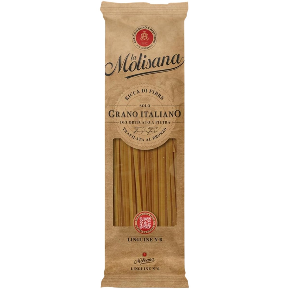 Makaron pełnoziarnisty La Molisana Linguine n.6 500g włoski płaskie nitki
