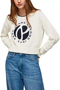 Pepe Jeans Damski sweter Florence, biały, S, biały, S - Swetry damskie - miniaturka - grafika 1