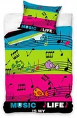 Pościel dla dzieci - POŚCIEL bawełniana MUZYKA 160x200 cm - miniaturka - grafika 1