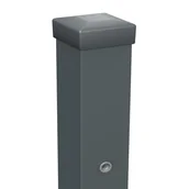 Ogrodzenia - Słupek ogrodzeniowy 2 otwory 10x10x270 cm antracytowy strukturalny Polargos - miniaturka - grafika 1