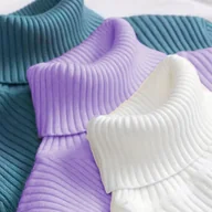 Swetry damskie - TEMU 3 szt. Damskie Swetry z Wysokim Kołnierzem - Jednokolorowa Zimowa Warstwa Bazowa, Termiczny , Pranie w Pralce, Warstwowe Koszulki na Jesień i - miniaturka - grafika 1