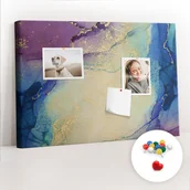 Tablice i flipcharty - Szkolna Tablica korkowa 60x40 cm, Kolorowe Pinezki, wzór Marmur dekoracyjny - miniaturka - grafika 1