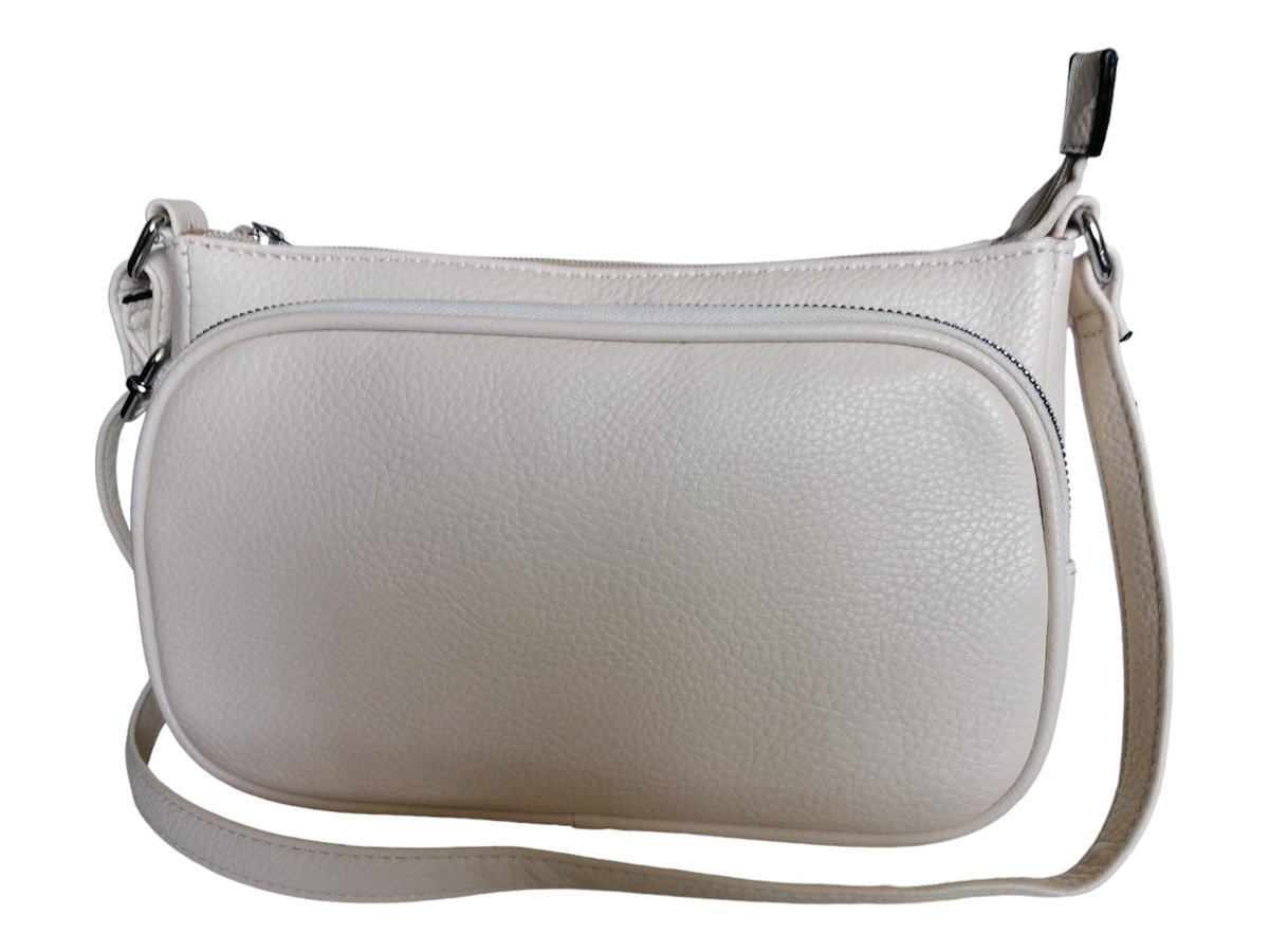 Klasyczna Beżowa Modna Torebka Damska ~ Mała Listonoszka Damska Na Ramię