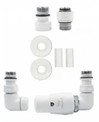 Zawory i kraniki - Zawór termostatyczny trójosiowy Vision biały prawy GZ1/2 All in One - miniaturka - grafika 1