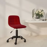 Krzesła - vidaXL Obrotowe krzesło stołowe winna czerwień obite aksamitem 334028 - miniaturka - grafika 1