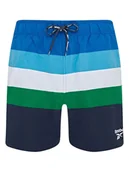 Kąpielówki męskie - Reebok Szorty kąpielowe "Spiro" w kolorze niebiesko-zielono-czarnym - miniaturka - grafika 1