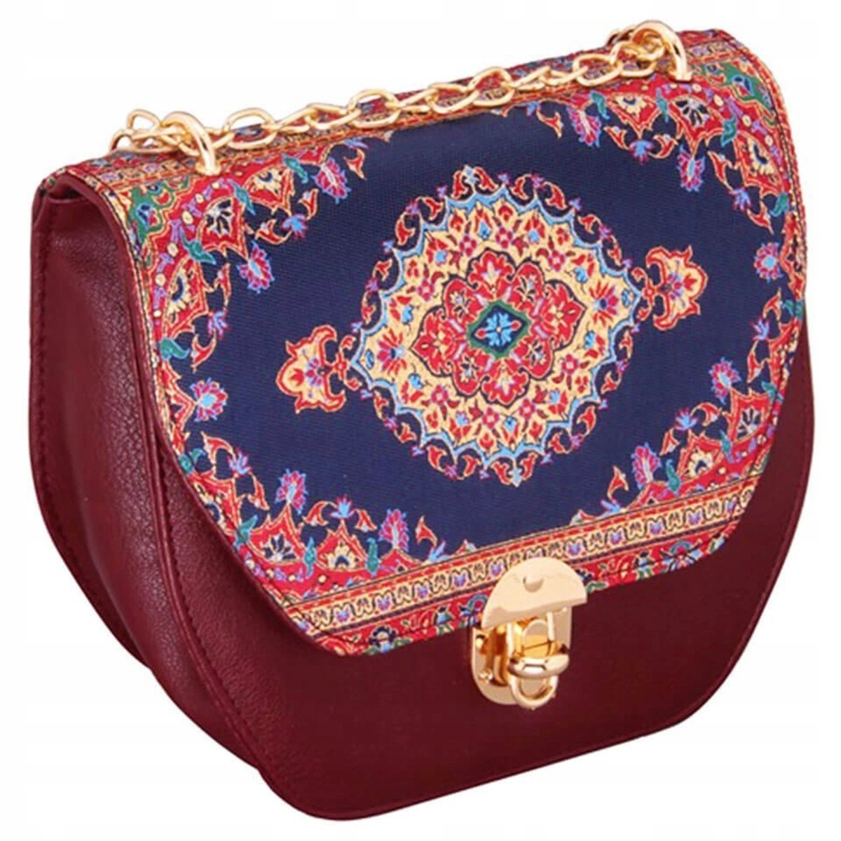 Torebka Damska Listonoszka Na Ramię Ekoskóra Pojemna Elegancka Orientalna