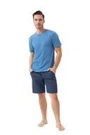 Piżamy damskie - Piżama męska LUNA niebieska granatowa geometryczny wzorek Rozmiar: XXL - miniaturka - grafika 1