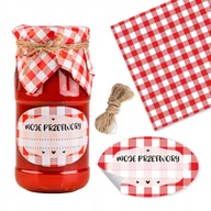 Pojemniki kuchenne - ZESTAW 50SZT ETYKIETY NA SŁOIKI MIÓD PRZETWORY KAPTURKI SERWETKI DO SŁOIKÓW - miniaturka - grafika 1