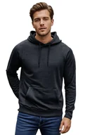 Bluzy męskie - TRENDYOL MAN MĘSKA BLUZA Z KAPTUREM CZARNA Z KIESZENIĄ KANGURKĄ XL 5DA - miniaturka - grafika 1