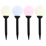 Lampy ogrodowe - vidaXL Kuliste lampy solarne do ogrodu, 4 szt., LED, 15 cm, RGB - miniaturka - grafika 1