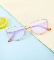 Okulary korekcyjne, oprawki, szkła - Okulary kocie do komputera damskie z filtrem BLUE Light zerówki 2583-5 - miniaturka - grafika 1