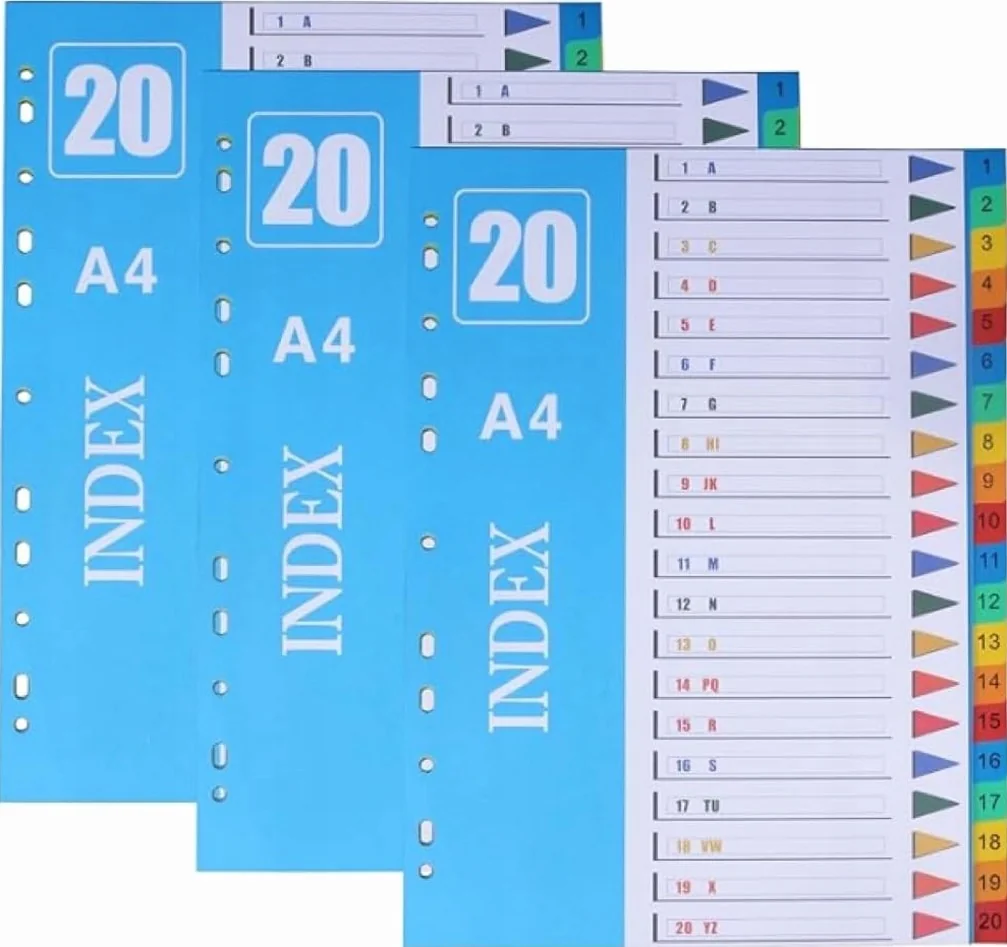 PRZEKŁADKI SEGREGATOROWE A4 5 SZTUK CZARNE GRUBY PAPIER WYTRZYMAŁE