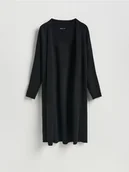 Swetry damskie - Reserved - Długi kardigan z wiskozą - czarny - miniaturka - grafika 1