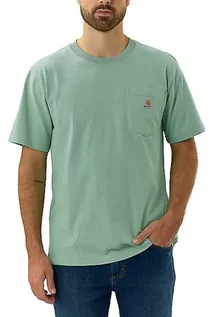 Koszulki sportowe męskie - Koszulka męska T-shirt Carhartt Heavyweight Pocket K87 G82 Sea Green Heather - grafika 1