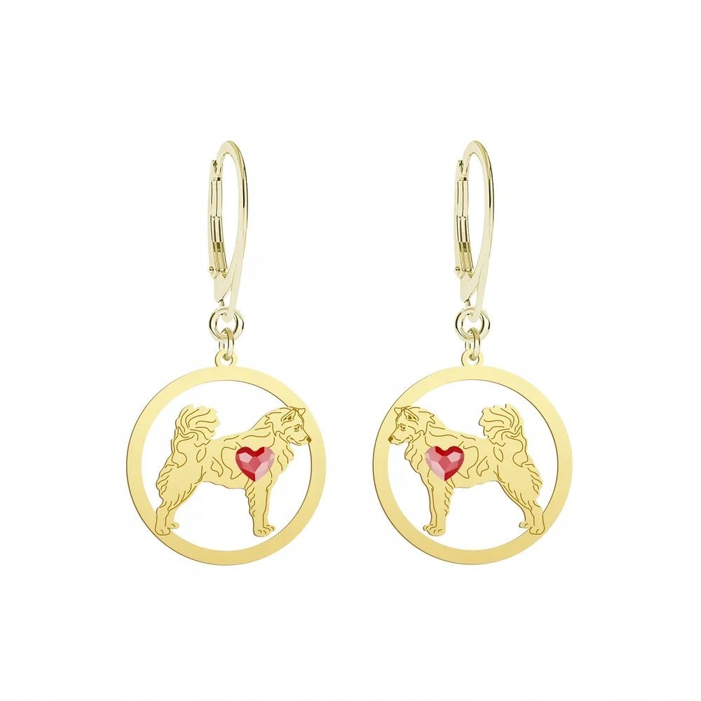 Kolczyki Złote z psem Thai Bangkaew Dog 925 Bigiel Prezent GRAWER GRATIS