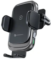 Uchwyty samochodowe do telefonów - FORCELL F-GRIP Grand F-24 uchwyt do kratki wlotu z ładowaniem indukcjnym 15W srebrny - miniaturka - grafika 1